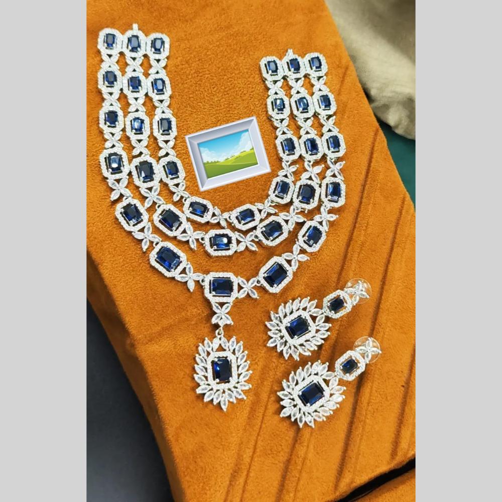 Manisha Jewellery Premium American Diamond Necklace Set- Stylish Ethnic Wear for Women