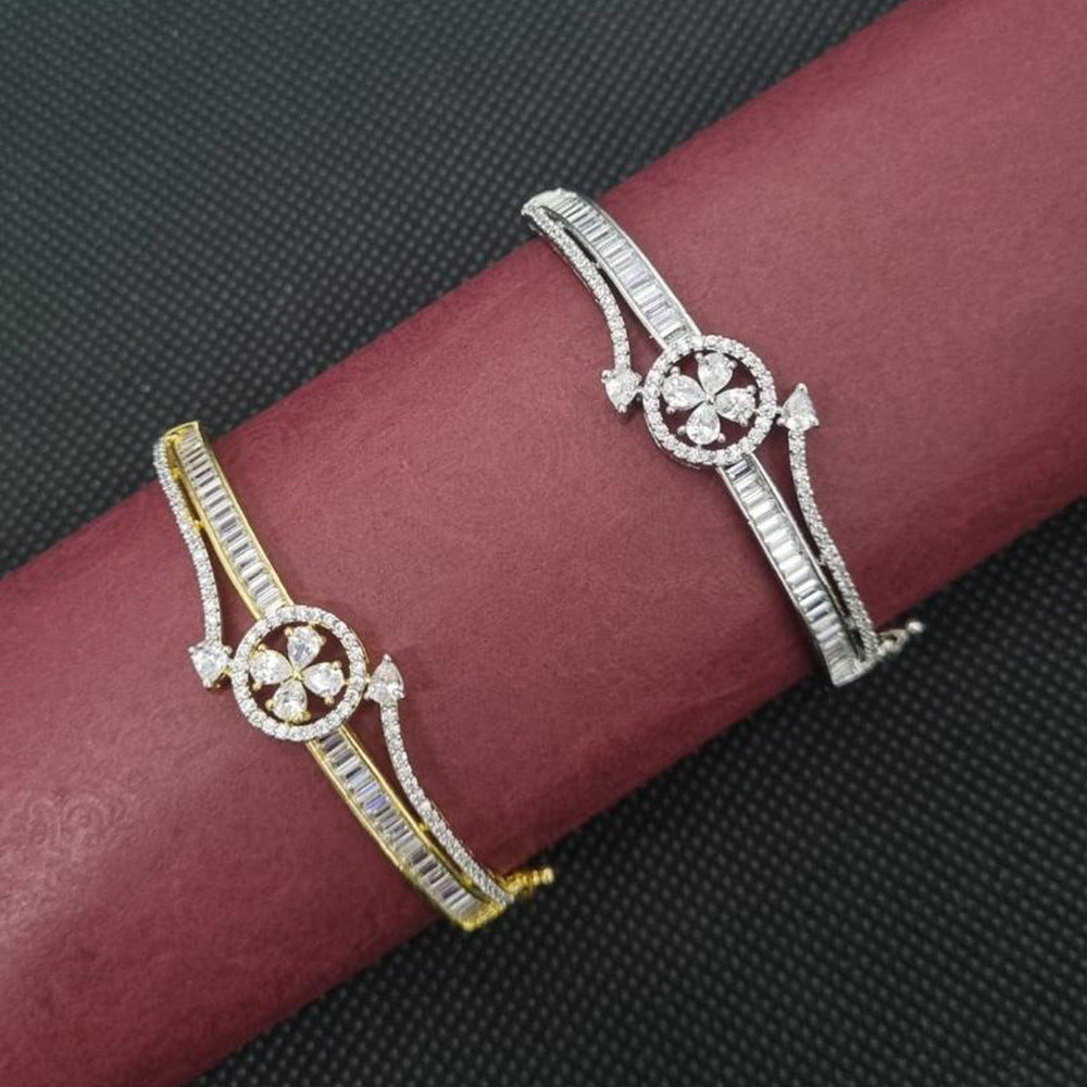 Manisha Jewellery Gold Plated Openable Bracelet with Sparkling Austrian Stones