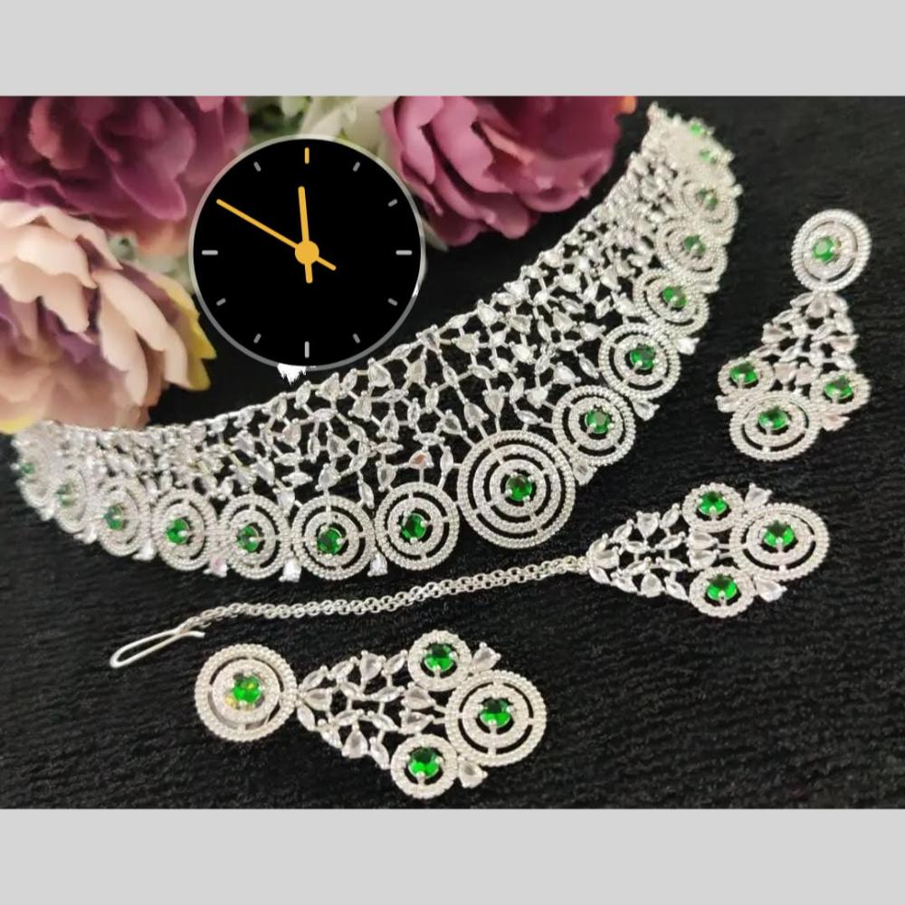 Glow Up Your Look Manisha Jewellery American Diamond Necklace Set