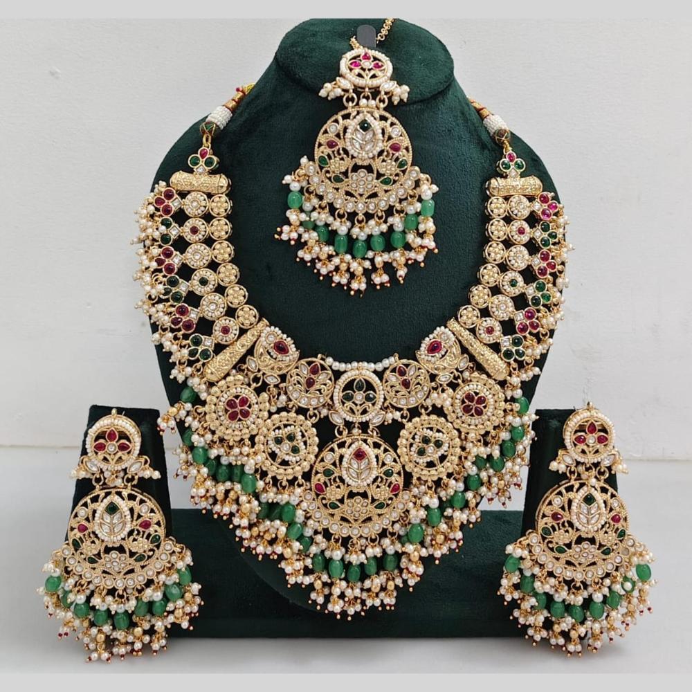 Manisha Jewellery Pota Stone Pearl nd Beads Necklace Set