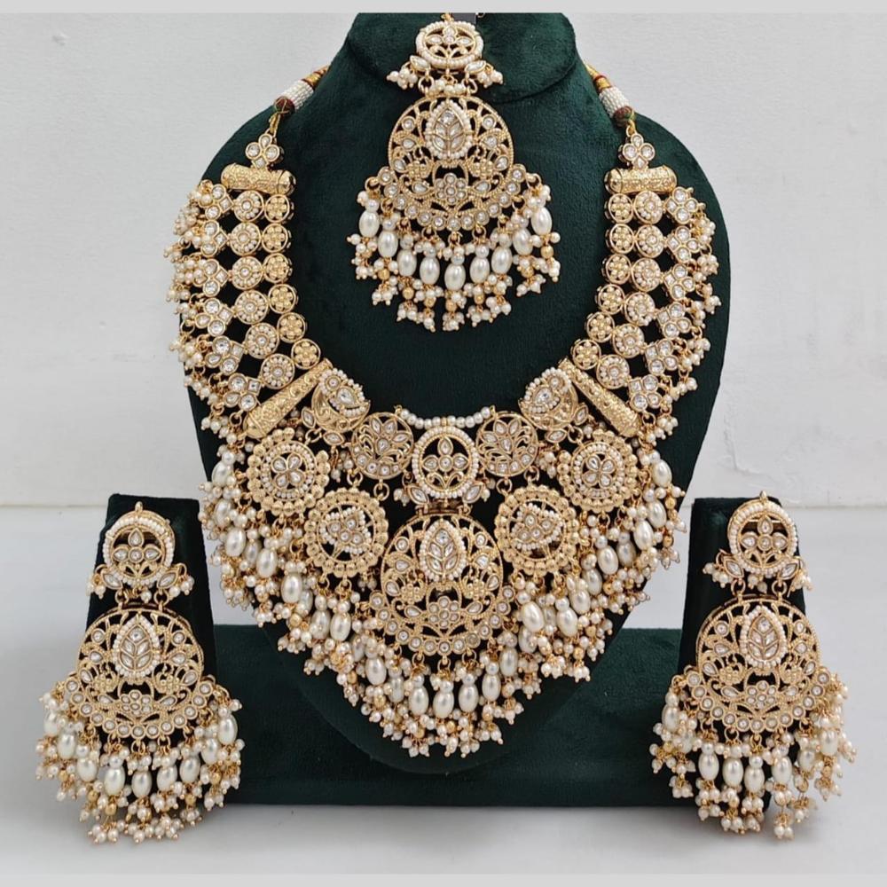 Manisha Jewellery Pota Stone Pearl nd Beads Necklace Set