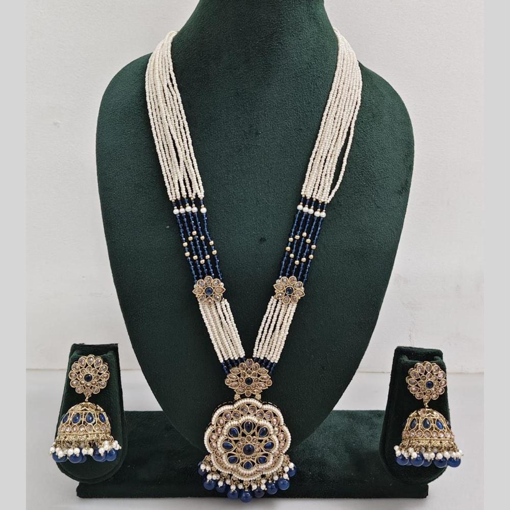 Manisha Jewellery Pearl And Crystal Stone Long Necklace Set