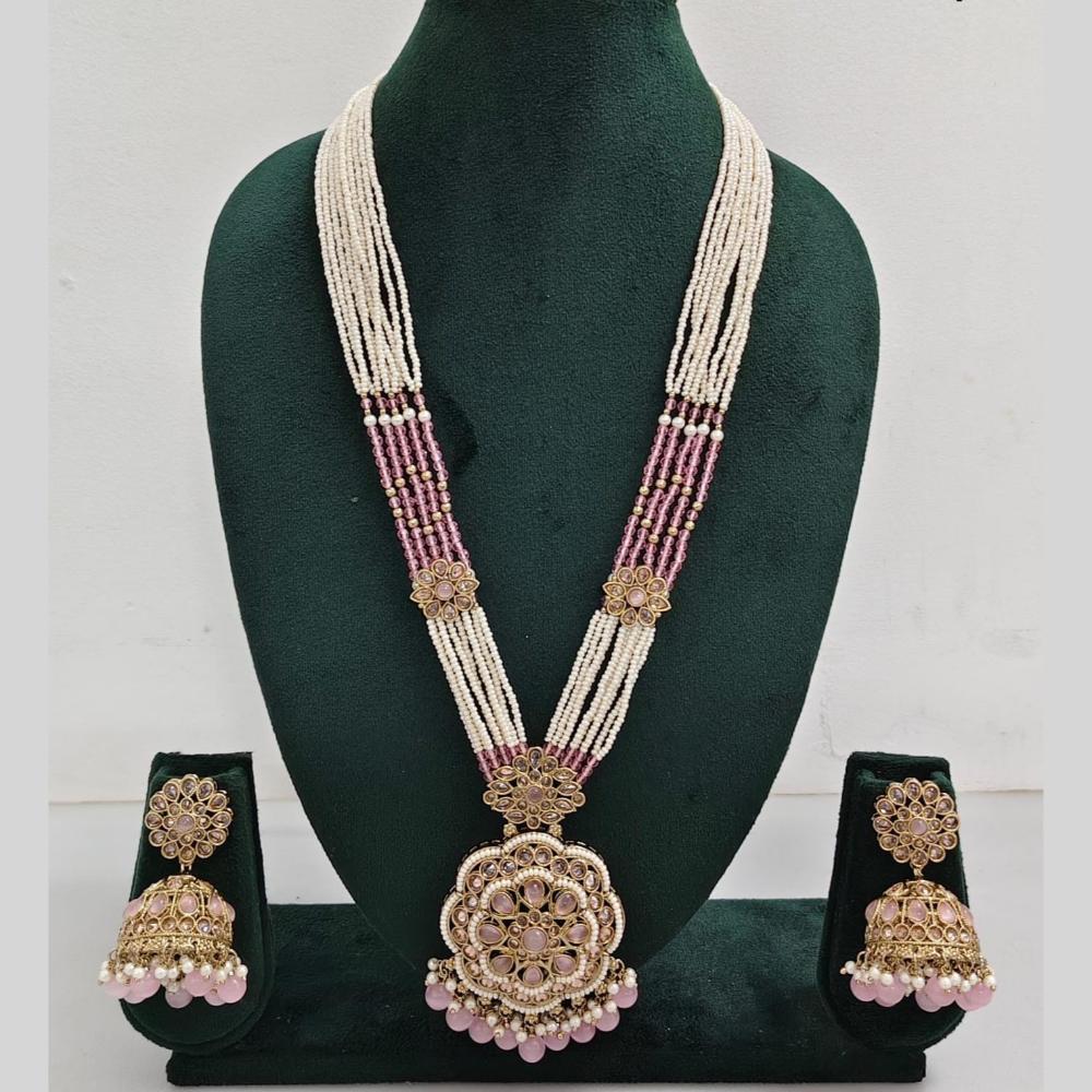 Manisha Jewellery Pearl And Crystal Stone Long Necklace Set