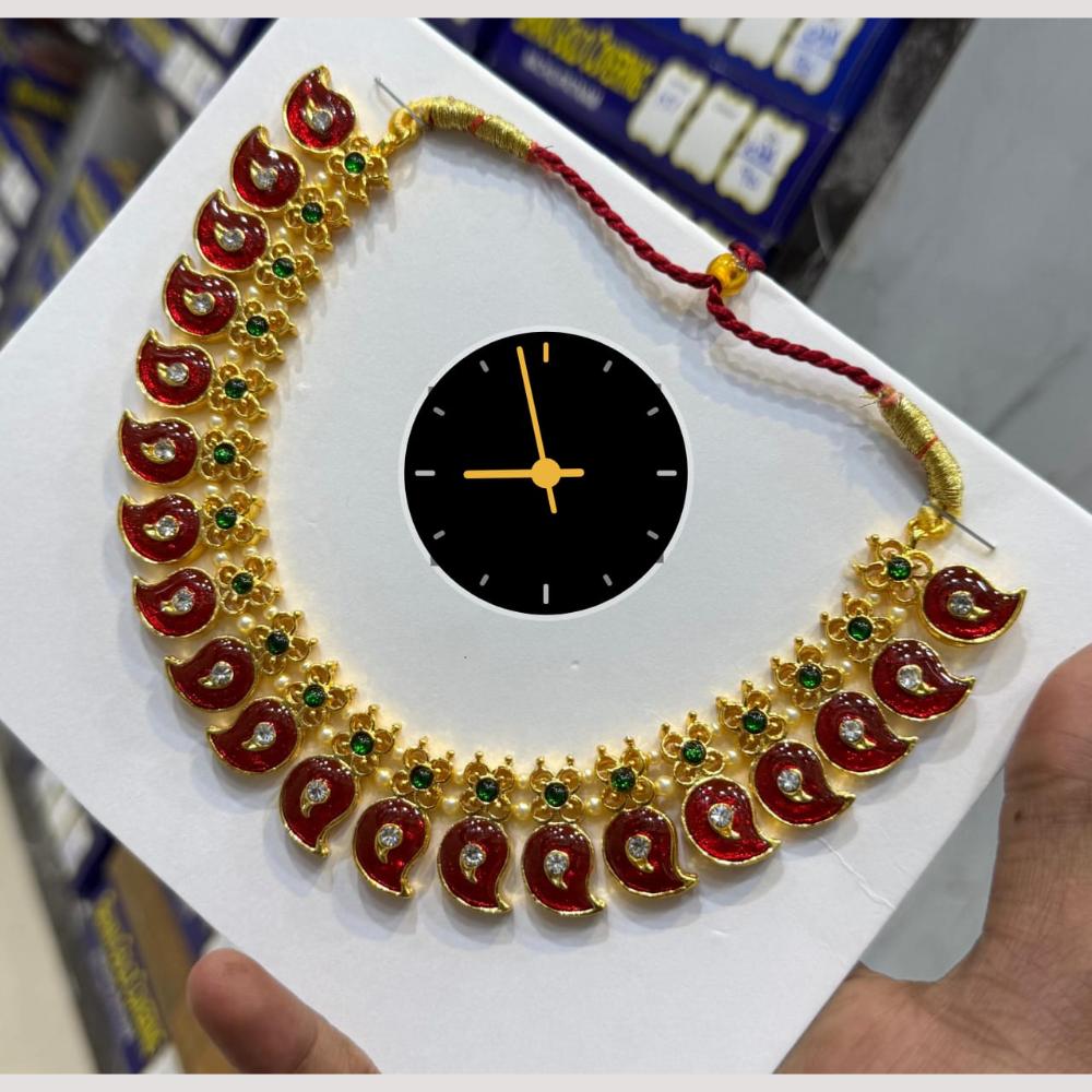 Manisha Jewellery Traditional Elegance Pota Stone Necklace Set