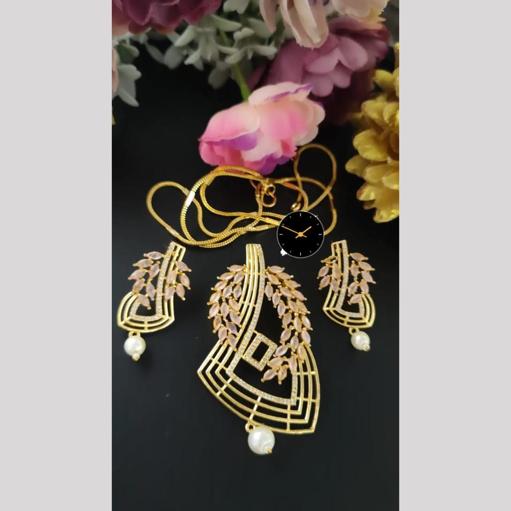 Manisha Jewellery Designer American Diamonds Pendent Set With Sleek Chain Perfect For Party Look