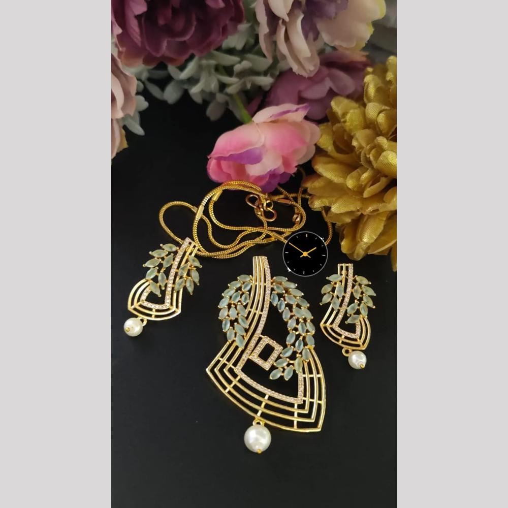 Manisha Jewellery Designer American Diamonds Pendent Set With Sleek Chain Perfect For Party Look