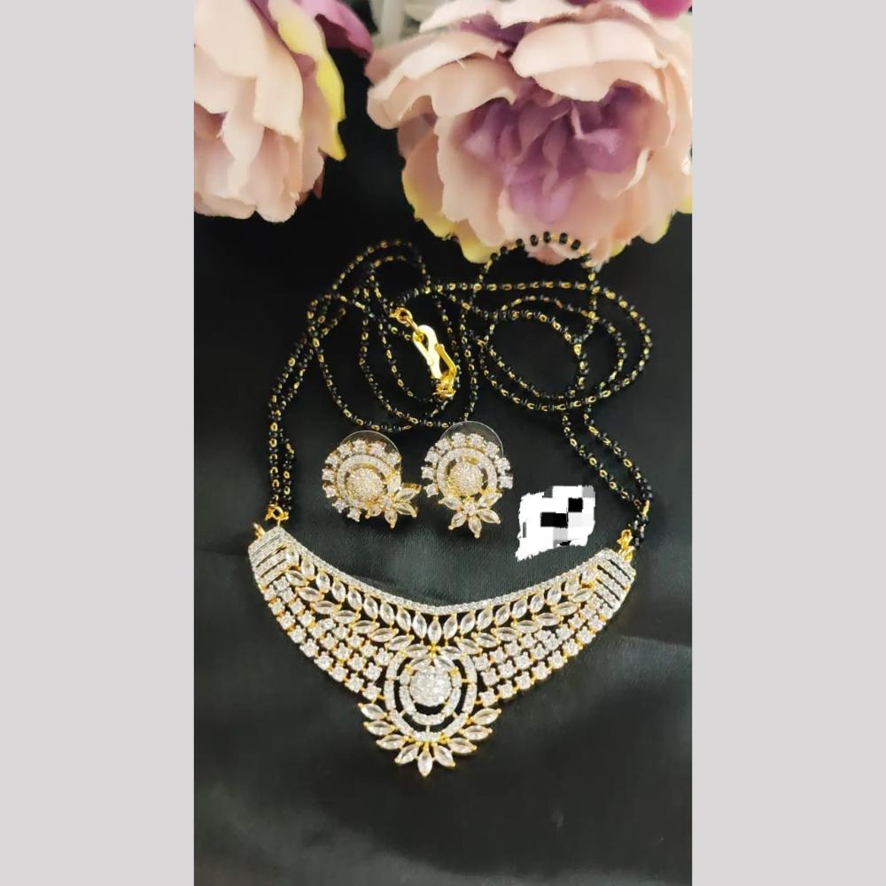 Manisha Jewellery Classic Mangalsutra Adorned With American Diamonds Cultural Beauty For Daily Wear