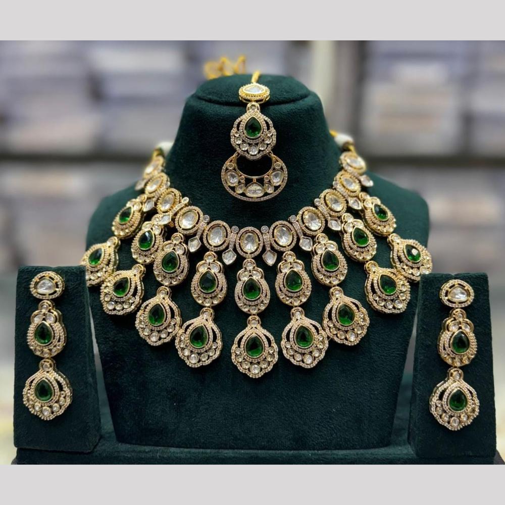Manisha Jewellery Designer Pota And Austrain Stone Necklace Set Ethnic Glamour For Special Events