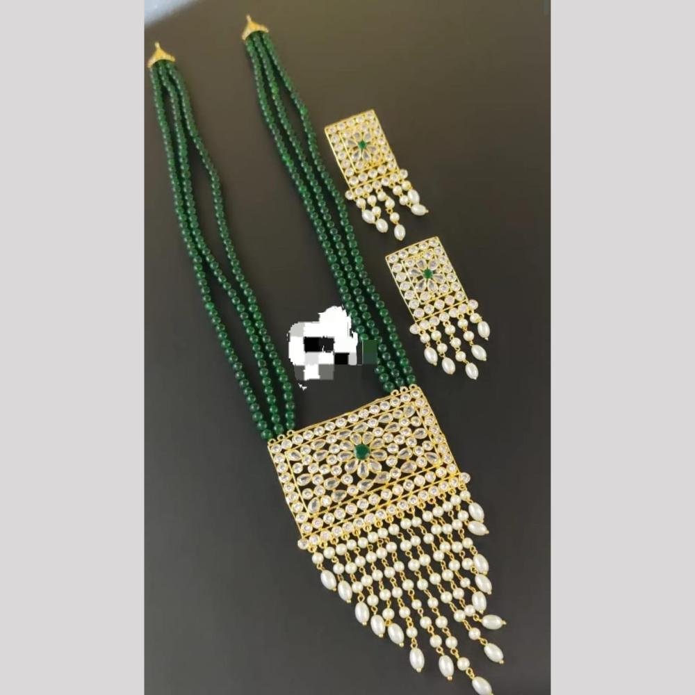 Manisha Jewellery Classic Crystal Stone And Pearl Layered Long Necklace Set