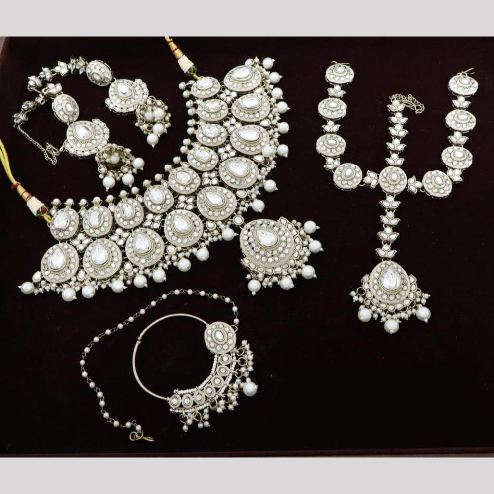 Manisha Jewellery Elegant Kundan And Meenakari Beaded Necklace Set Perfect For Semi Bridal And Festive Looks