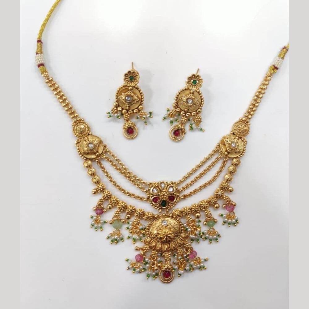 Manisha Jewellery Traditional Pearl & Pota Necklace Set for Glamorous Looks
