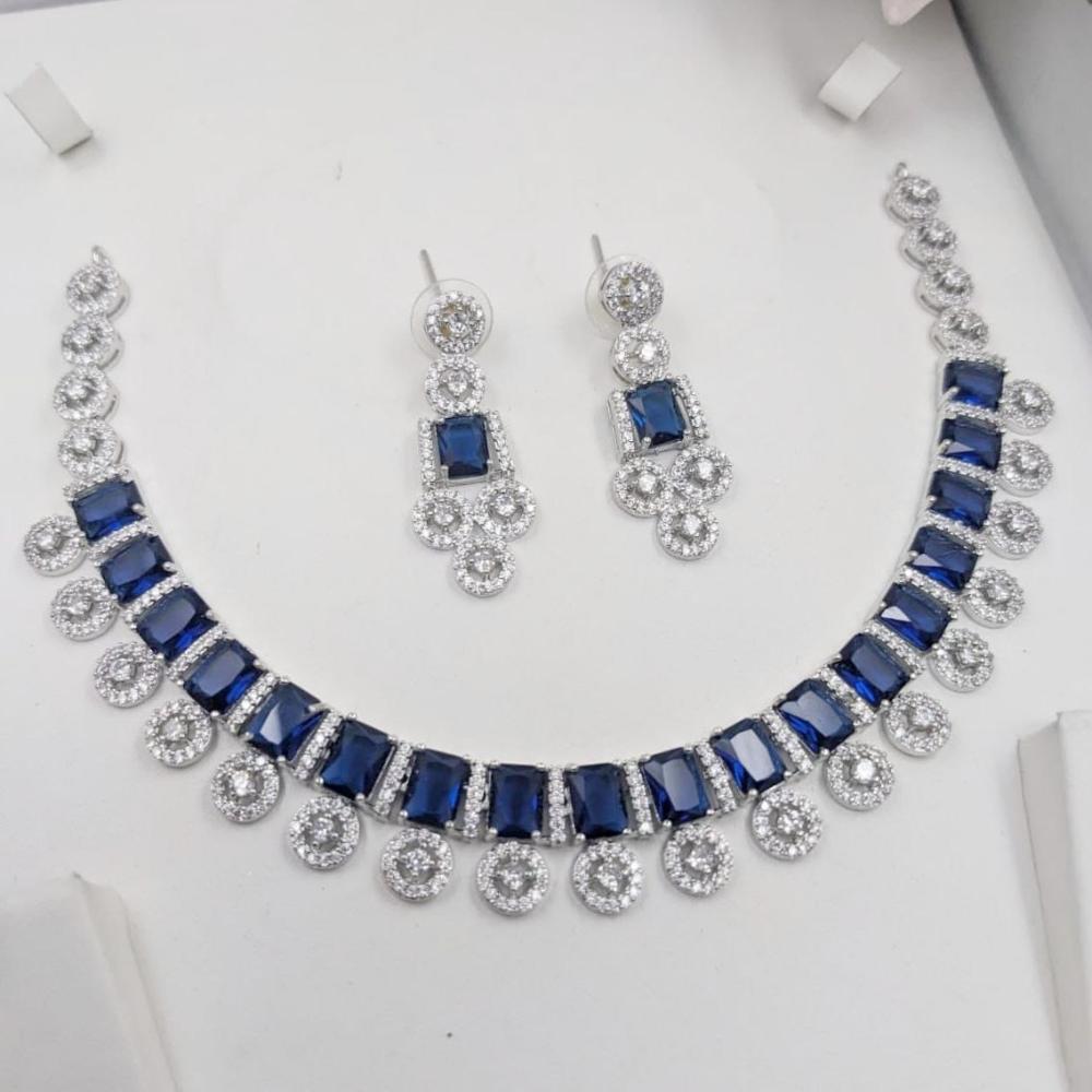 Manisha Jewellery Luxury American Diamond Necklace Set For PartY & Reception Wear