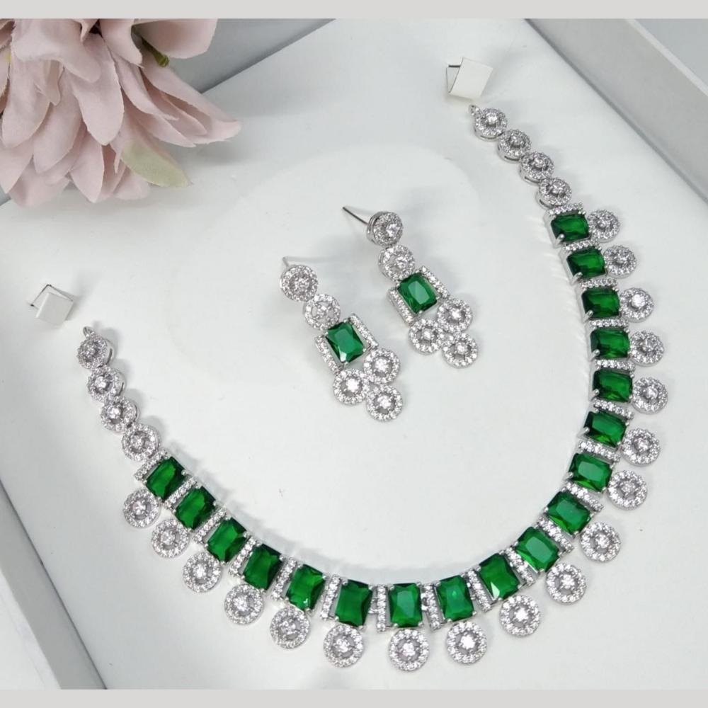 Manisha Jewellery Luxury American Diamond Necklace Set For PartY & Reception Wear