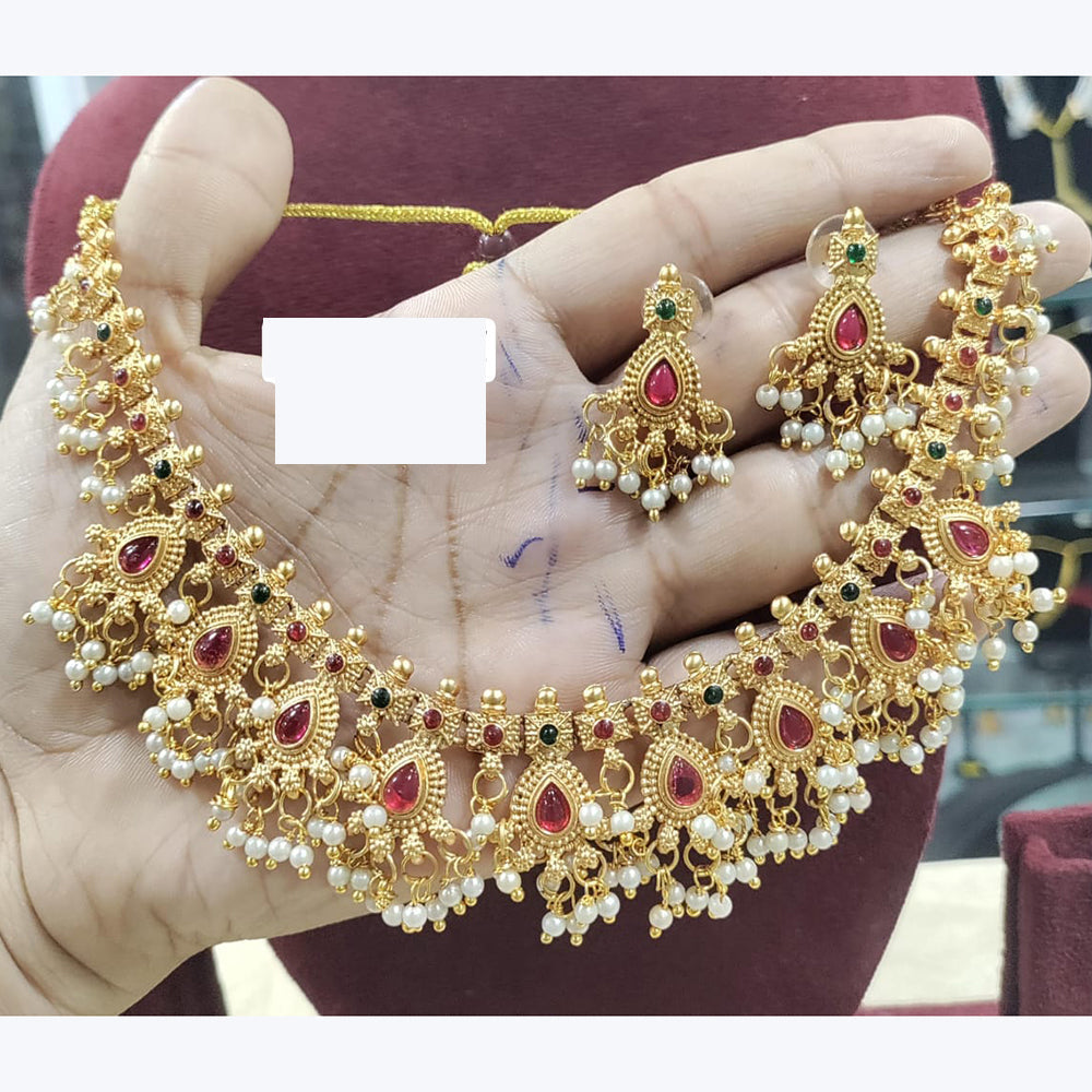 Manisha Jewellery Exquisite Pota Stone and Pearl Necklace Set for Cultural Functions