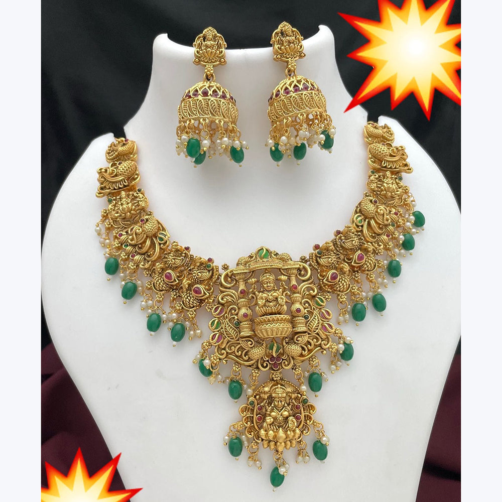 Manisha Jewellery Traditional Temple Necklace Set with Dangling Drops