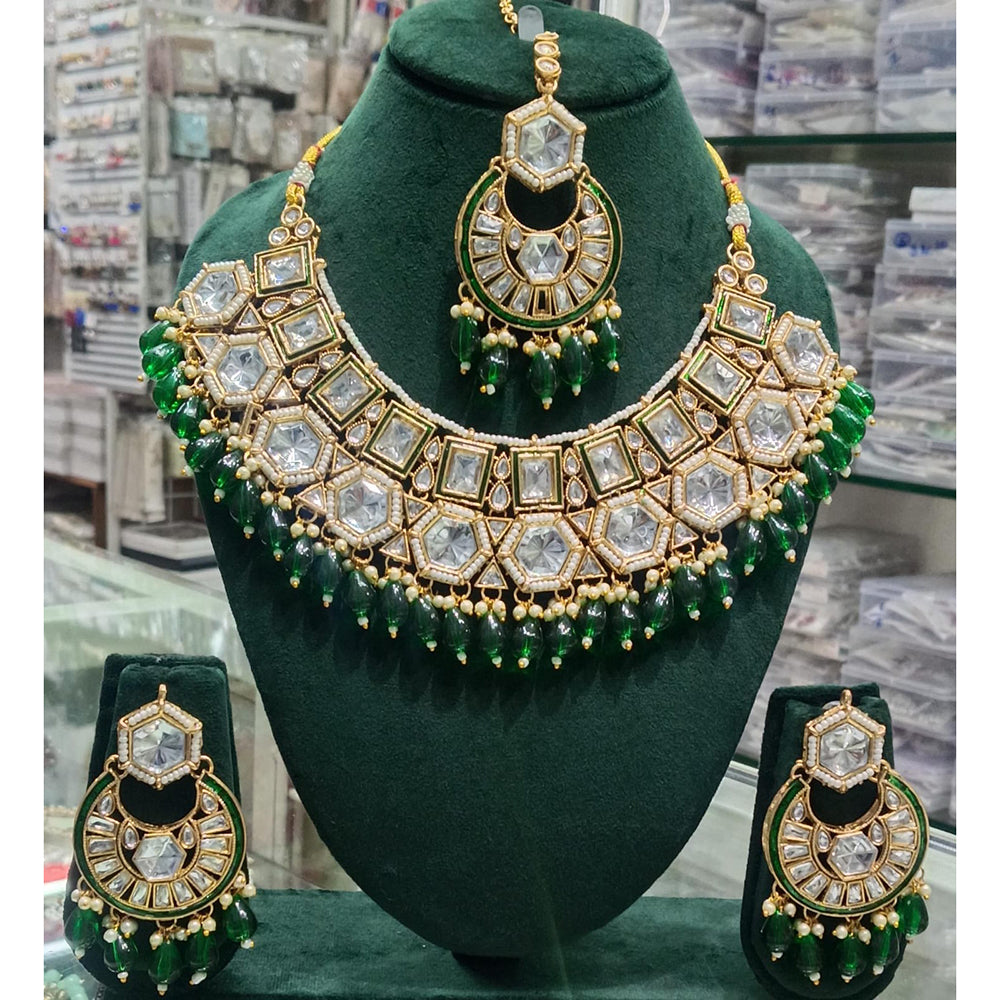 Manisha Jewellery Regal Aura Crystal Stone And Pearl Necklace Set