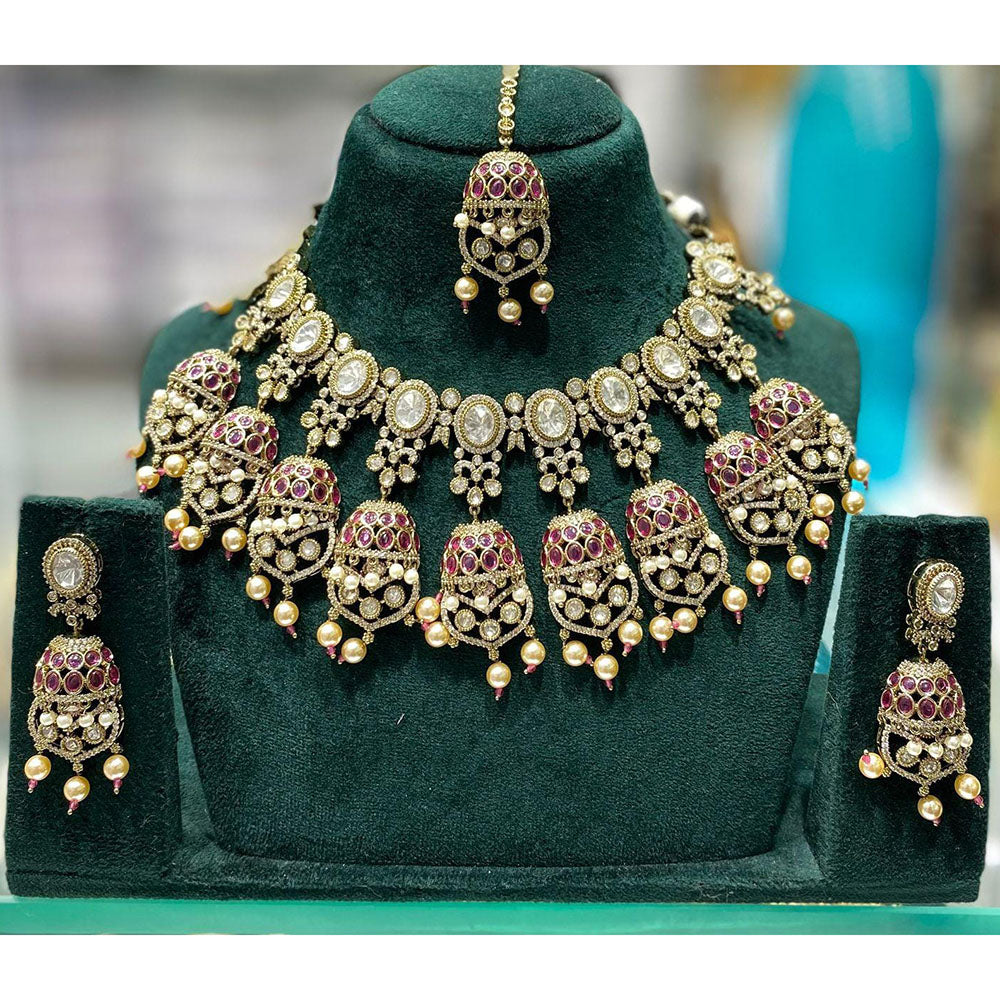 Manisha Jewellery Royal Polki Kundan Stone And Beads Necklace Set