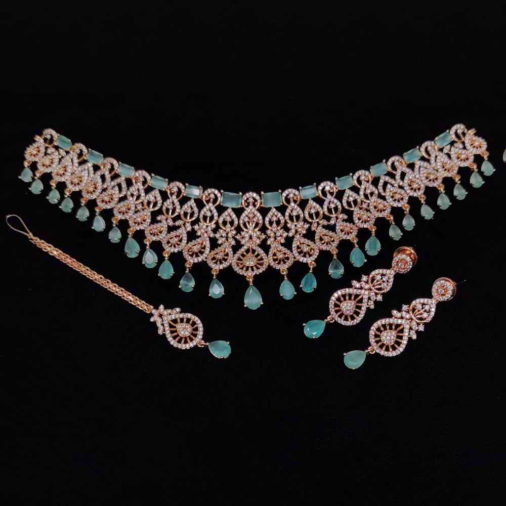 Manisha Jewellery American Diamond Designer Choker Necklace Set