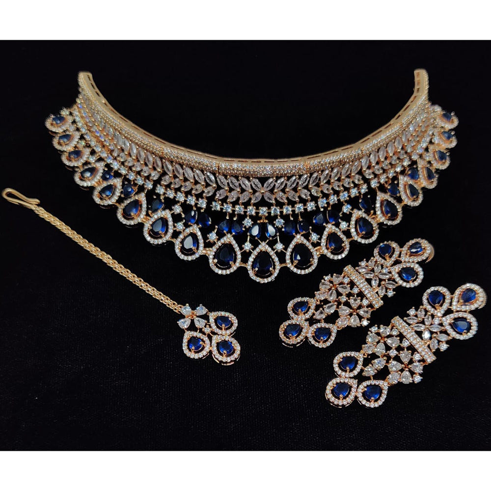 Manisha Jewellery American Diamond Designer Choker Necklace Set