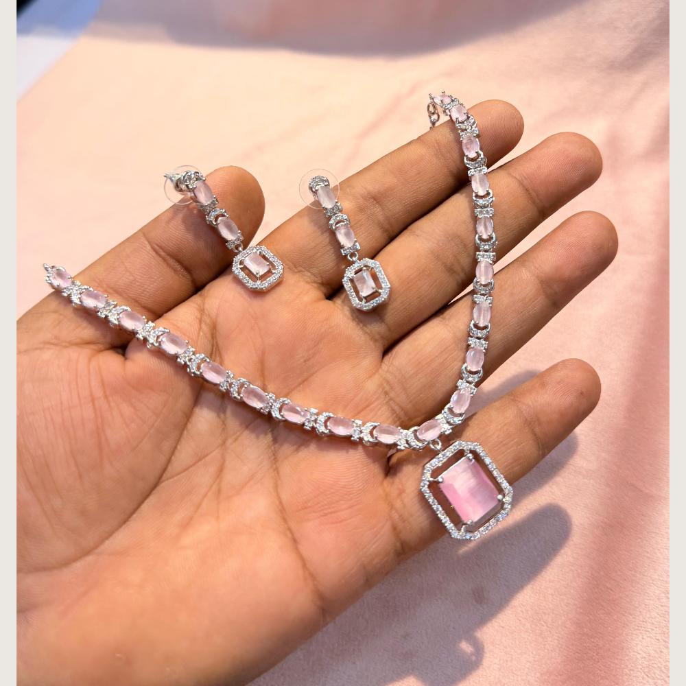 Manisha Jewellery Premium American Diamond Designer Necklace Set