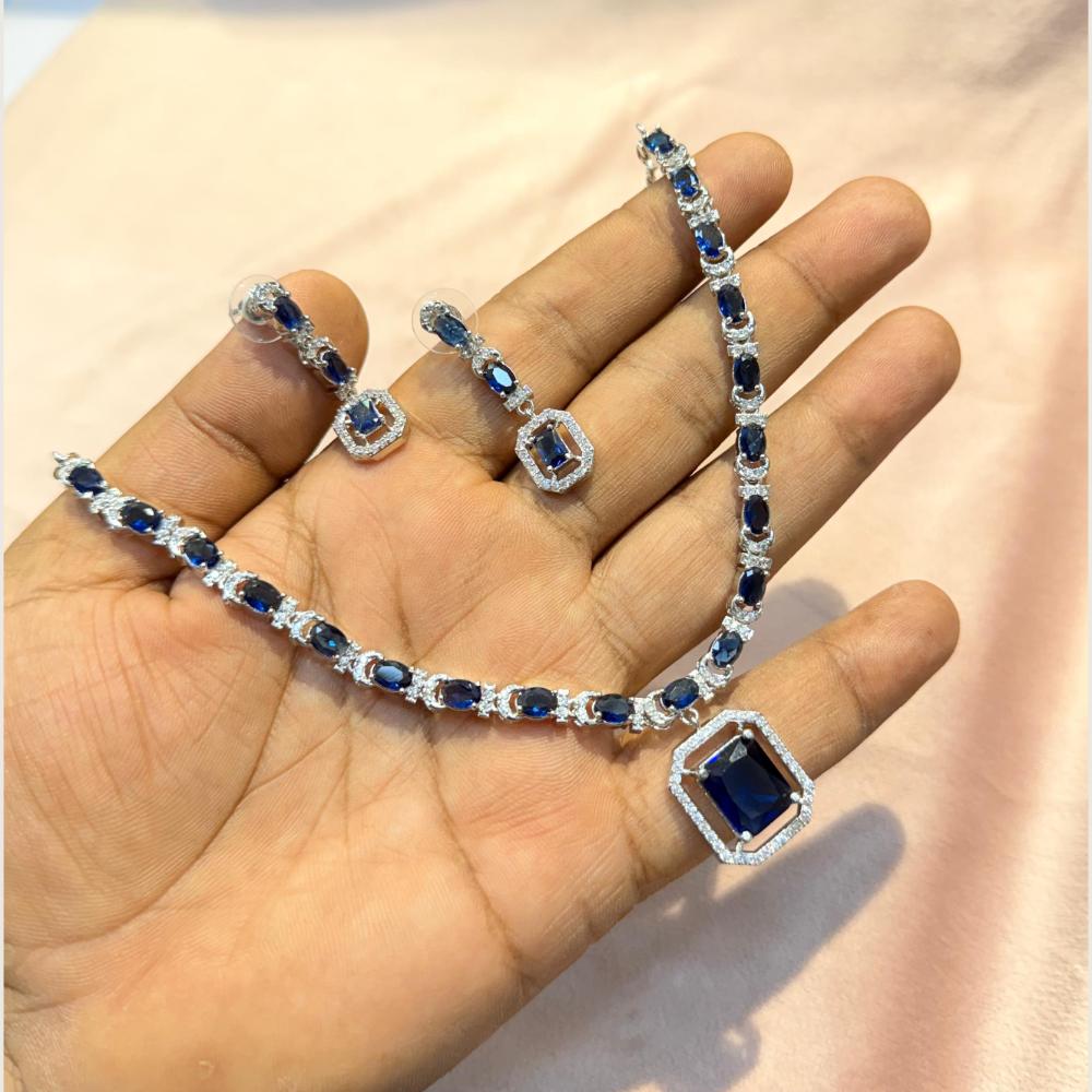 Manisha Jewellery Premium American Diamond Designer Necklace Set