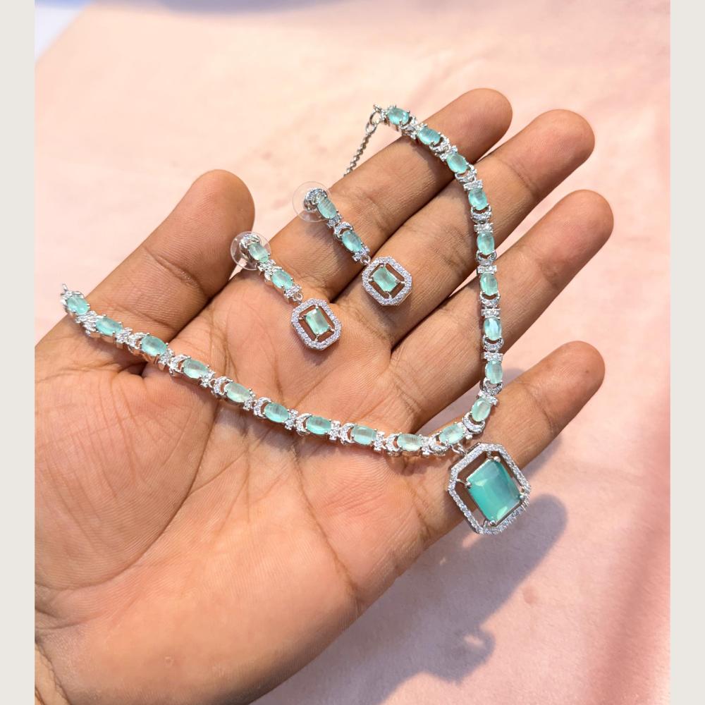 Manisha Jewellery Premium American Diamond Designer Necklace Set