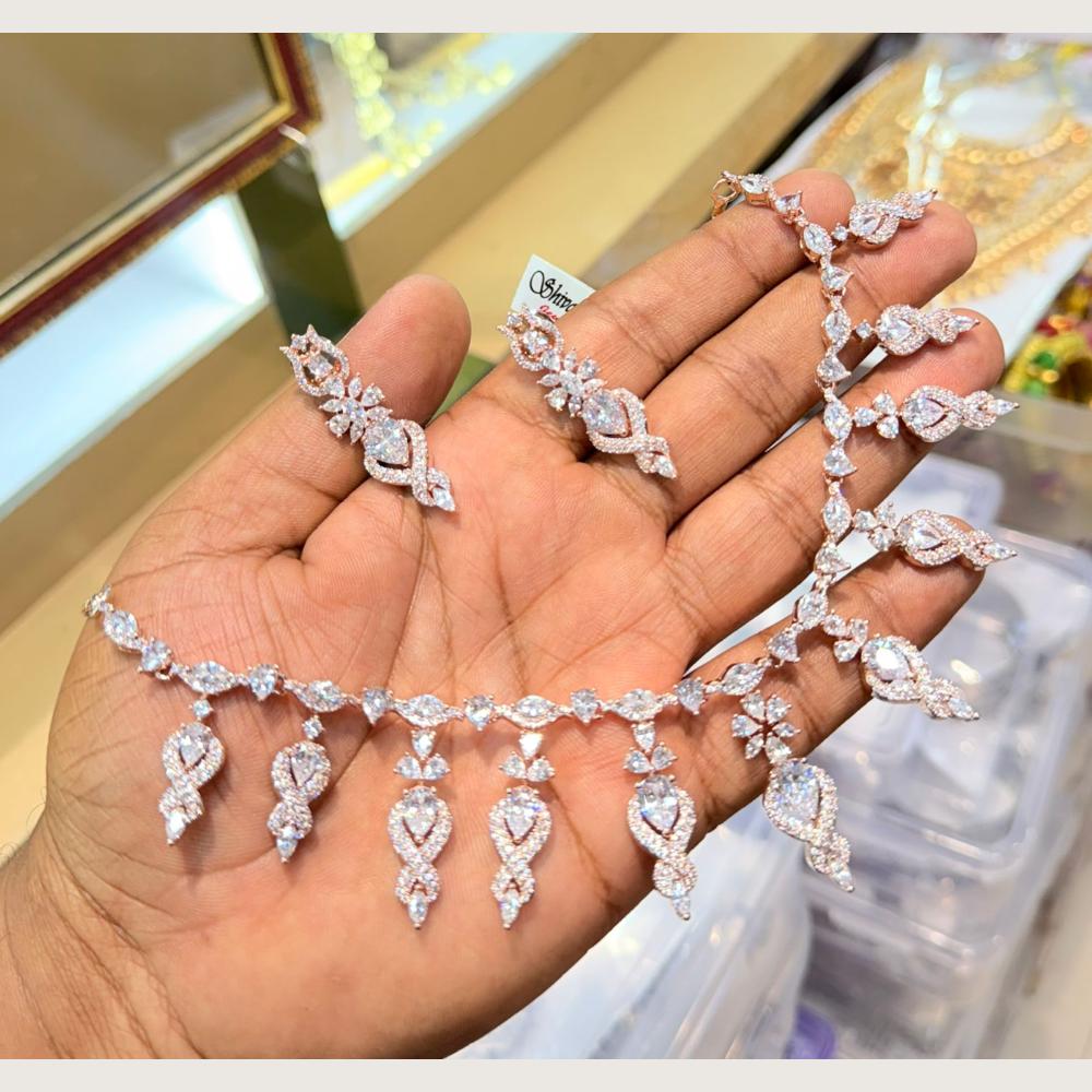 Manisha Jewellery Premium American Diamond Designer Necklace Set