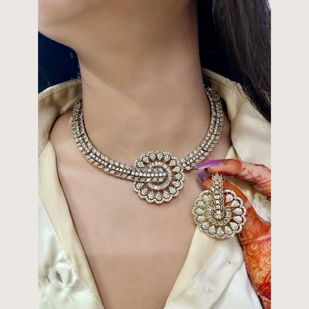 Manisha Jewellery Premium American Diamond Designer Necklace Set