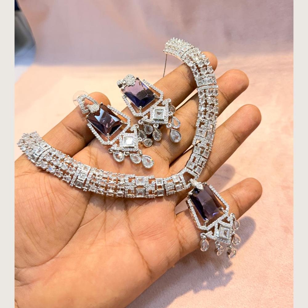 Manisha Jewellery Premium American Diamond Designer Necklace Set