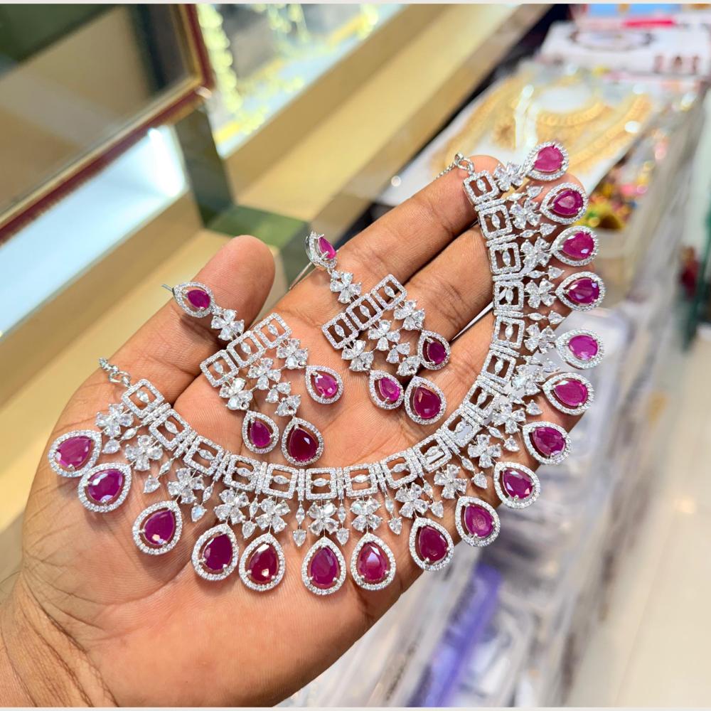 Manisha Jewellery Premium American Diamond Designer Necklace Set