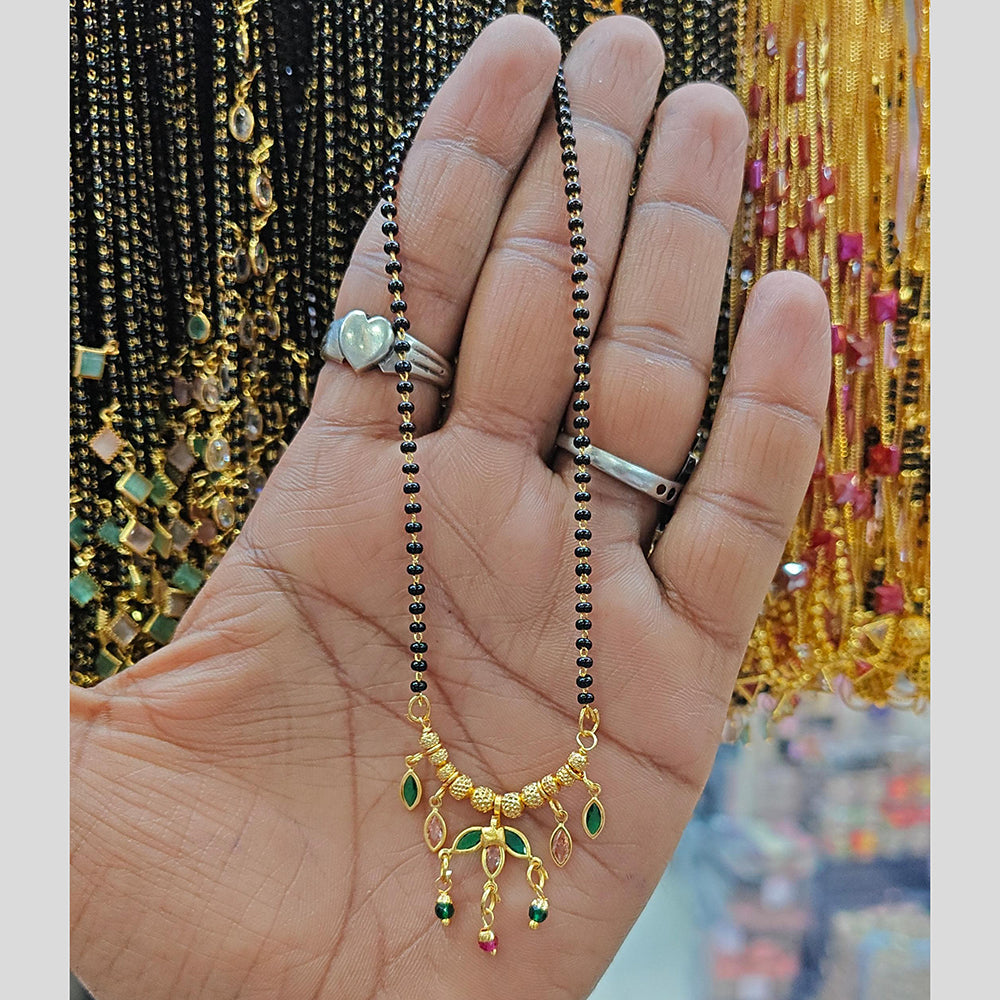 Manisha Jewellery Minimalist Stylish Crystal Stone Black Beads Mangalsutra