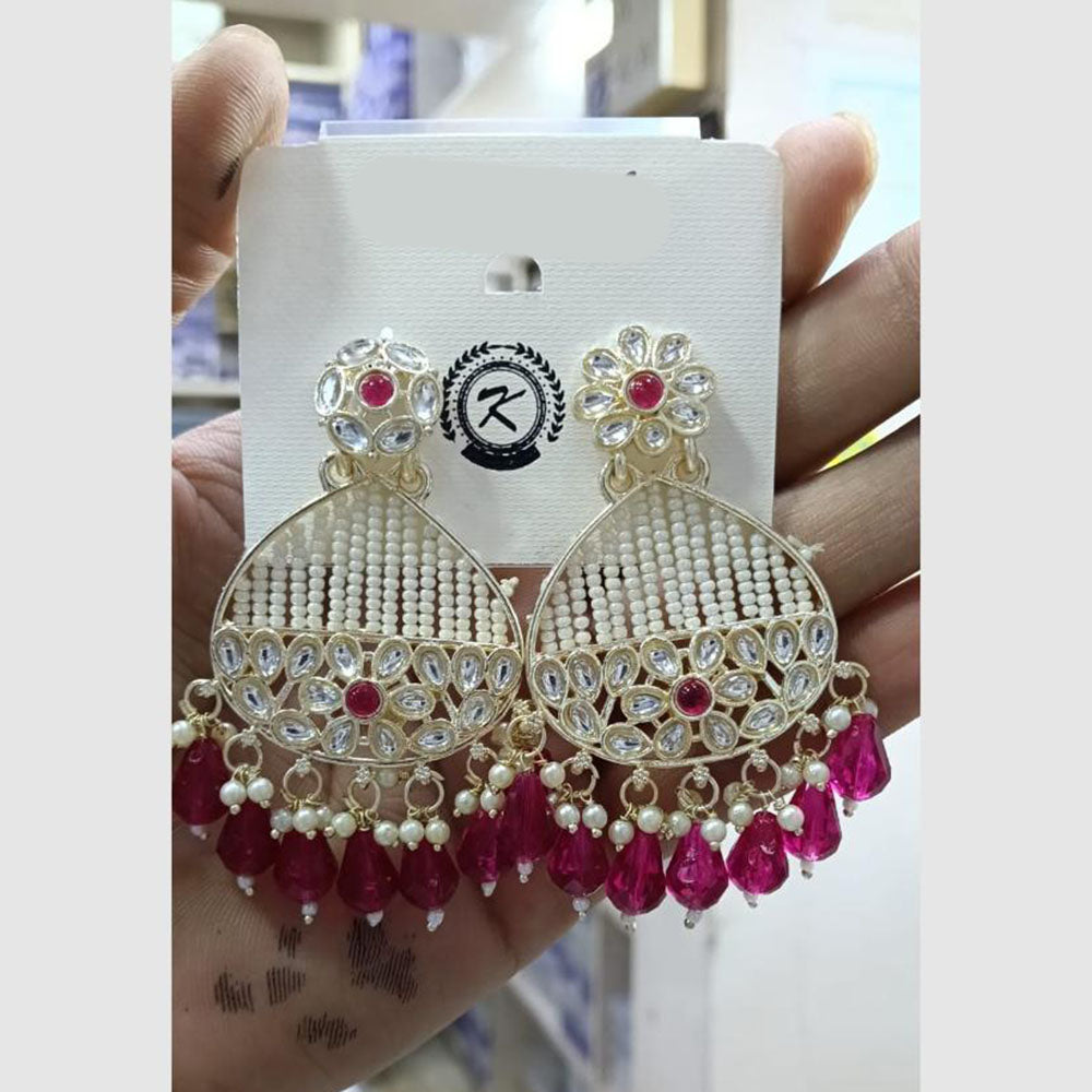 Manisha Jewellery Royal Kundan Stone And Pearl Dangler Earrings