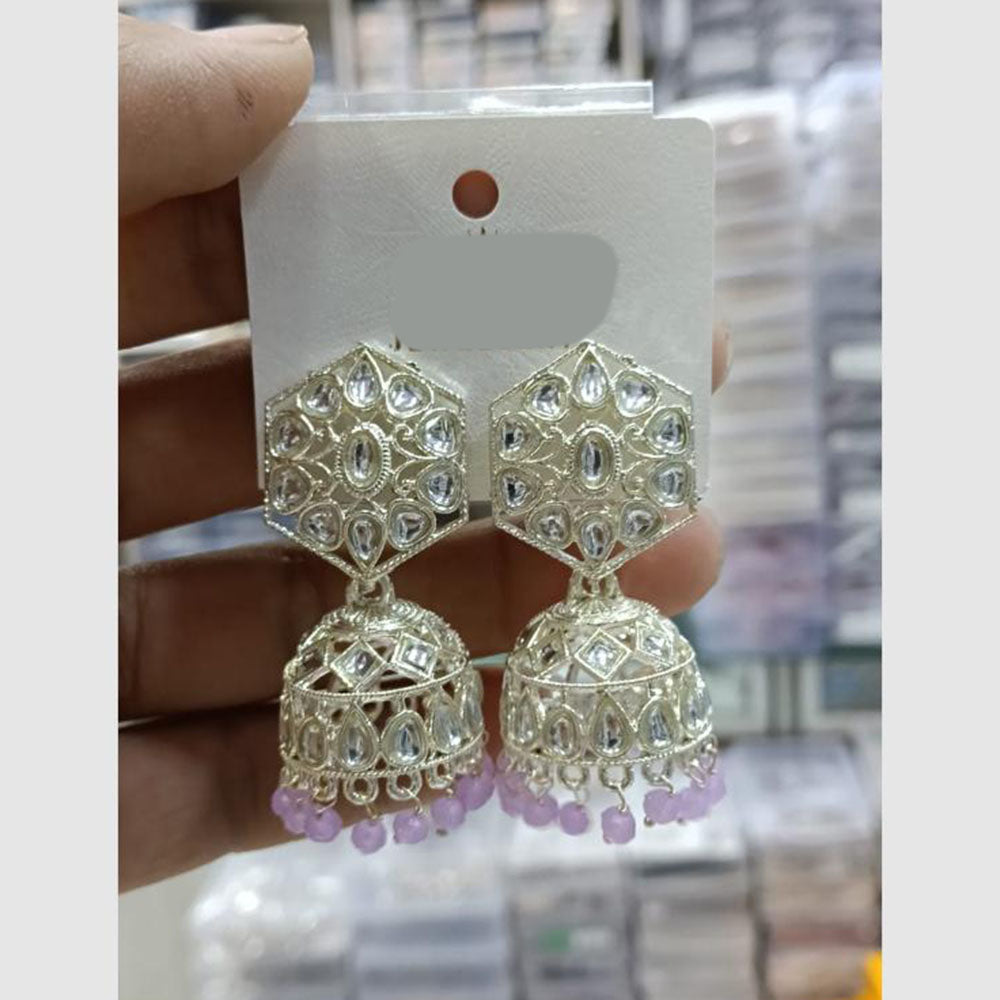 Manisha Jewellery Grand Kundan Stone And Pearl Jhumki Earrings