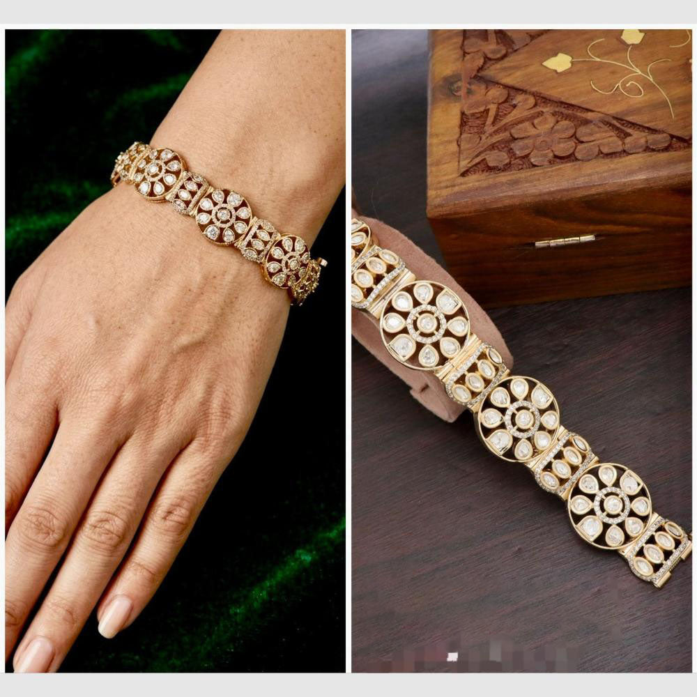 Manisha Jewellery Premium Polki Kundan Austrian Stone Adjustable Bracelet