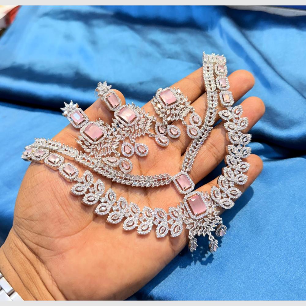 Manisha Jewellery Stylish American Diamond Designer Necklace Set