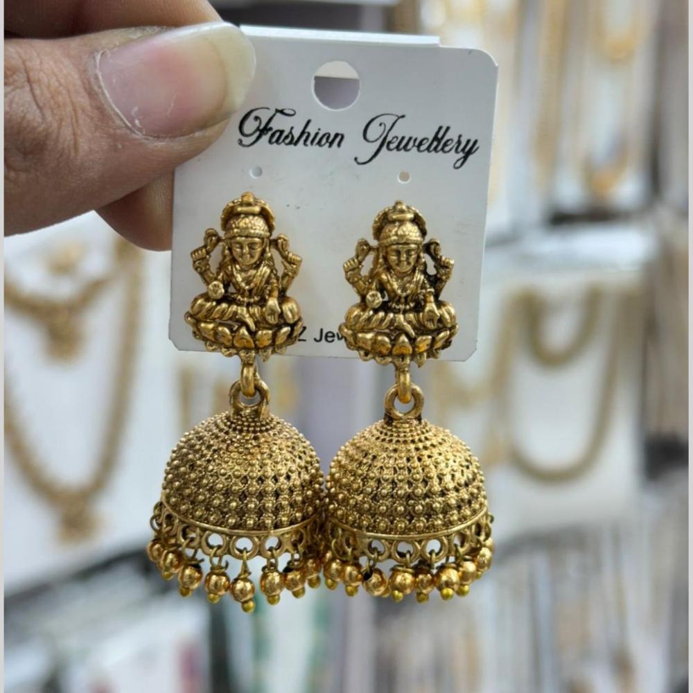 Manisha Jewellery Grand Pearl Temple Jhumki Earrings