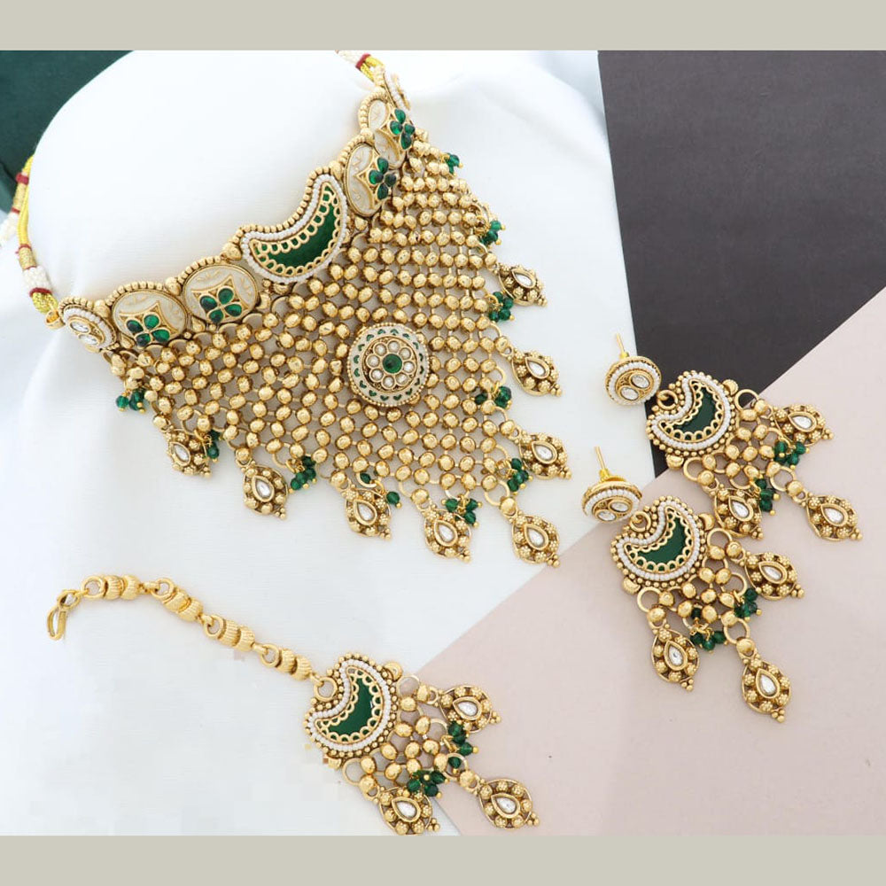 Manisha Jewellery Trendy Kundan Stone And Pearl Choker Necklace Set