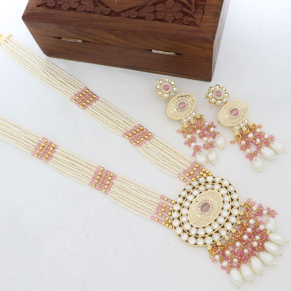 Manisha Jewellery Tribal Inspired Kundan and Beads Long Necklace Set