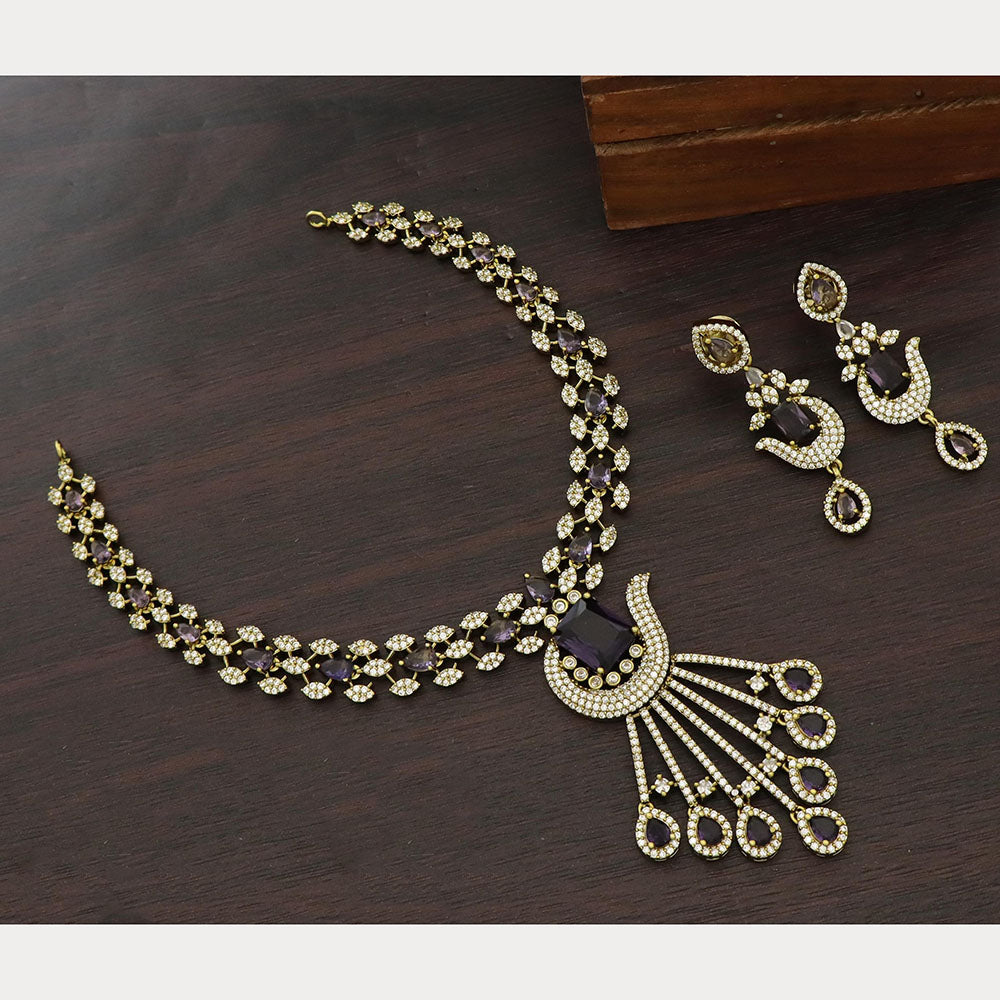 Manisha Jewellery Royal American Diamond Necklace Set