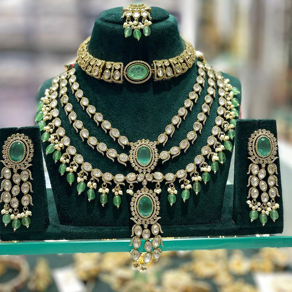 Manisha Jewellery Royal Polki Kundan Stone Choker Double Necklace Set