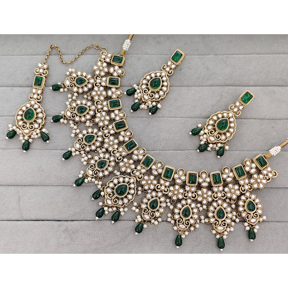 Manisha Jewellery Royal Pota Stone And Pearl Necklace Set