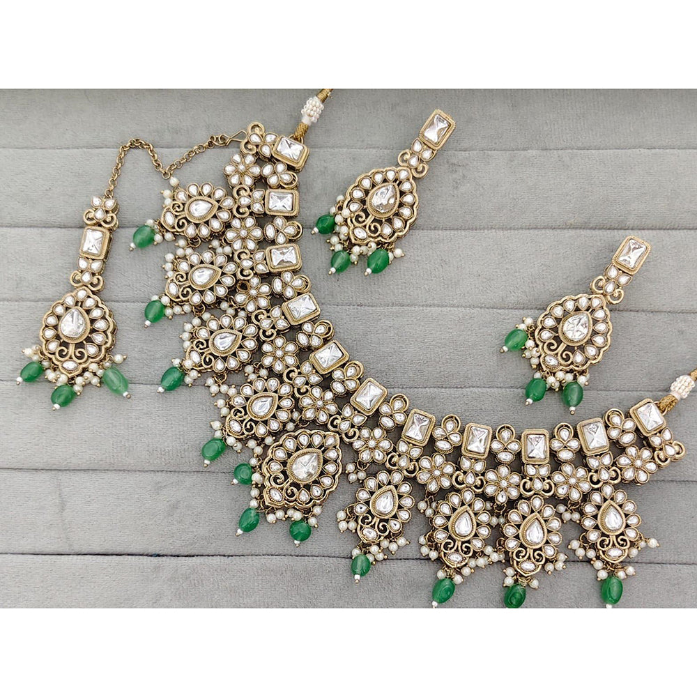 Manisha Jewellery Royal Pota Stone And Pearl Necklace Set