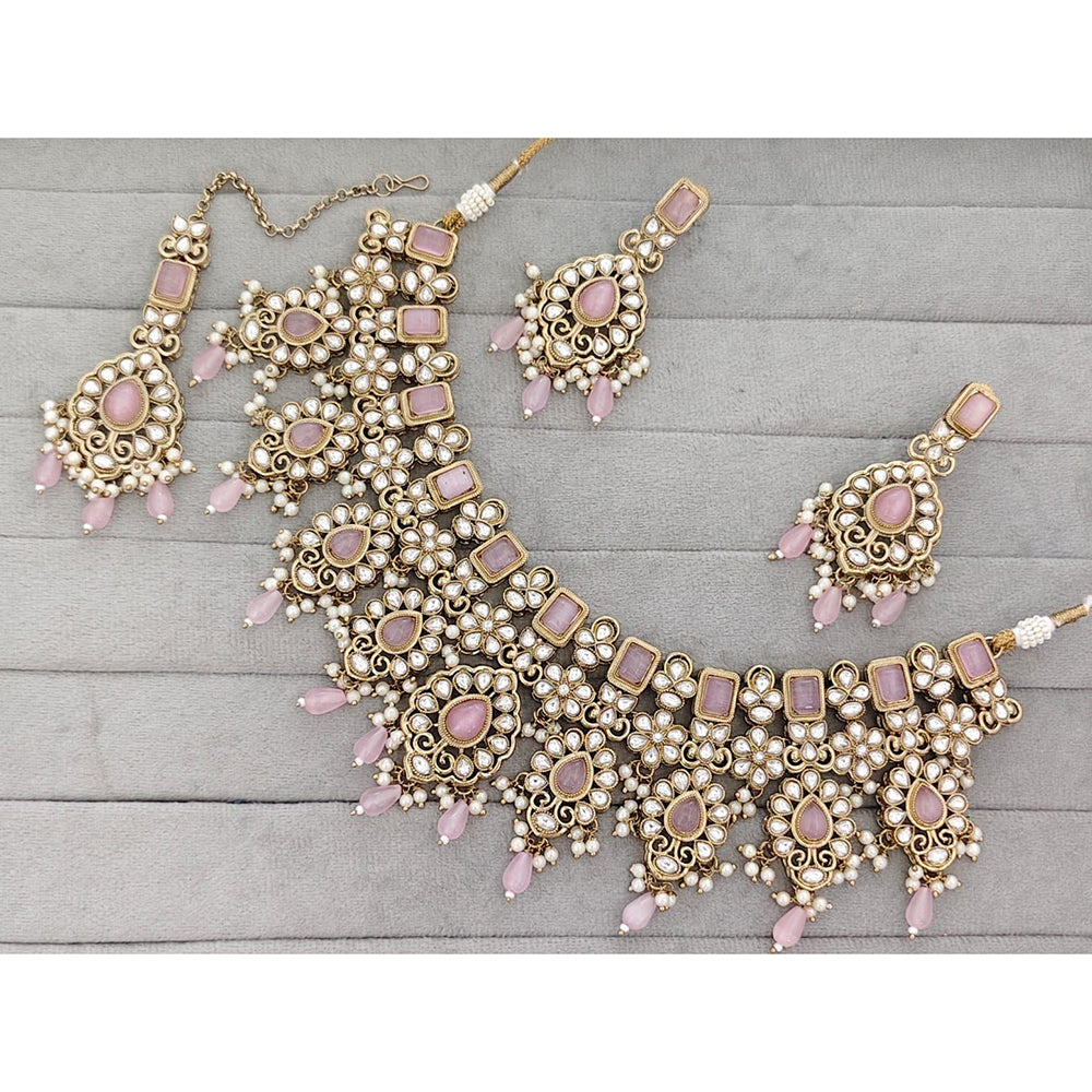 Manisha Jewellery Royal Pota Stone And Pearl Necklace Set