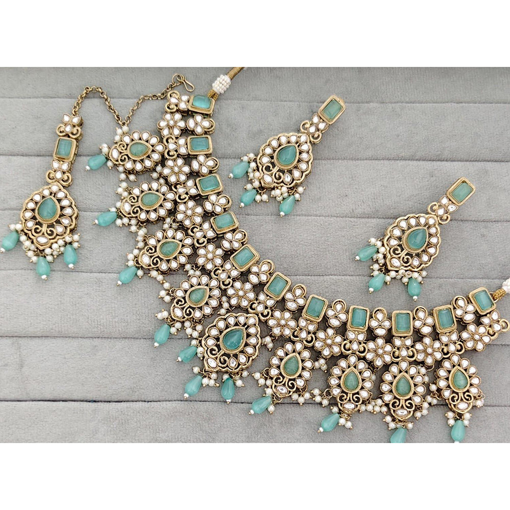 Manisha Jewellery Royal Pota Stone And Pearl Necklace Set