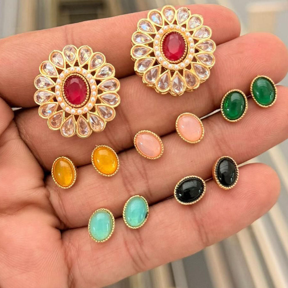Manisha Jewellery Spark Pota And Crystal Stone Stud Earrings