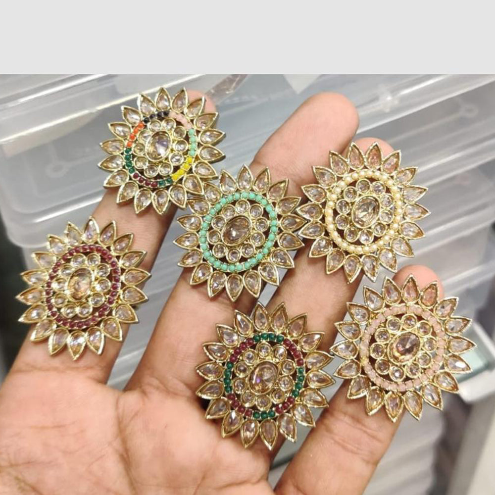 Manisha Jewellery Floral Crystal Stone Statement Ring for Women