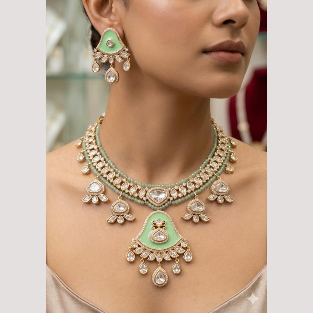 Manisha Jewellery Premium Polki Kundan Stone Necklace Set