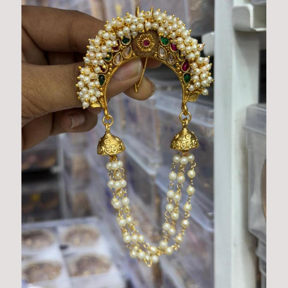 Manisha Jewellery Elegant Pota Stone And Pearl Hair Pins For Bridal , Festive