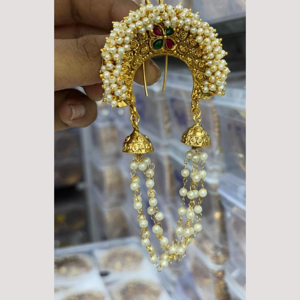Manisha Jewellery Elegant Pota Stone And Pearl Hair Pins For Bridal , Festive