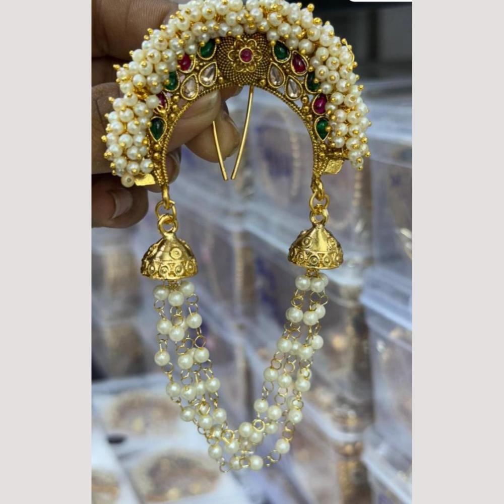 Manisha Jewellery Elegant Pota Stone And Pearl Hair Pins For Bridal , Festive